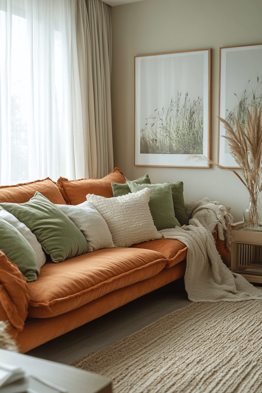 rust couch living room ideas