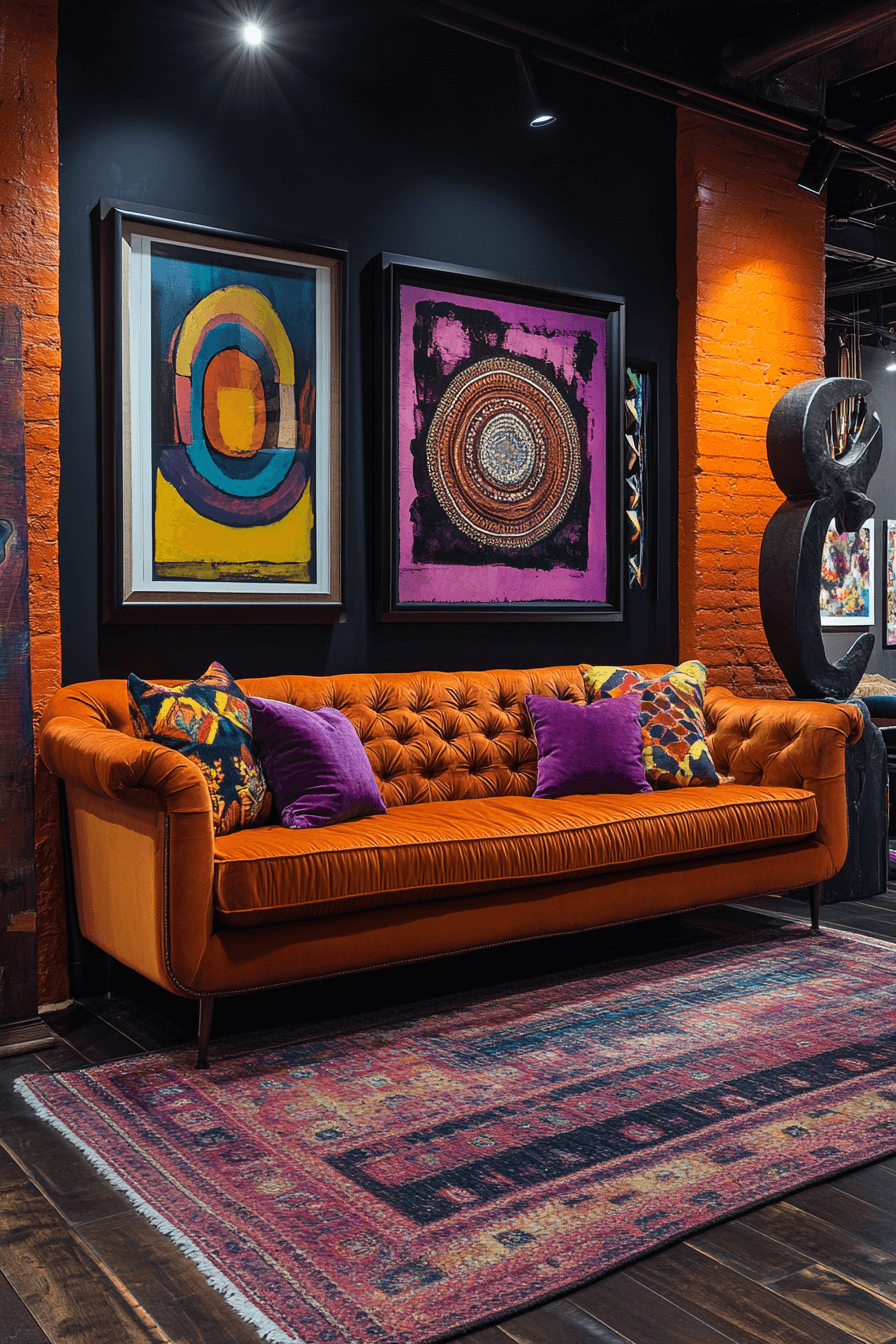 rust couch living room ideas