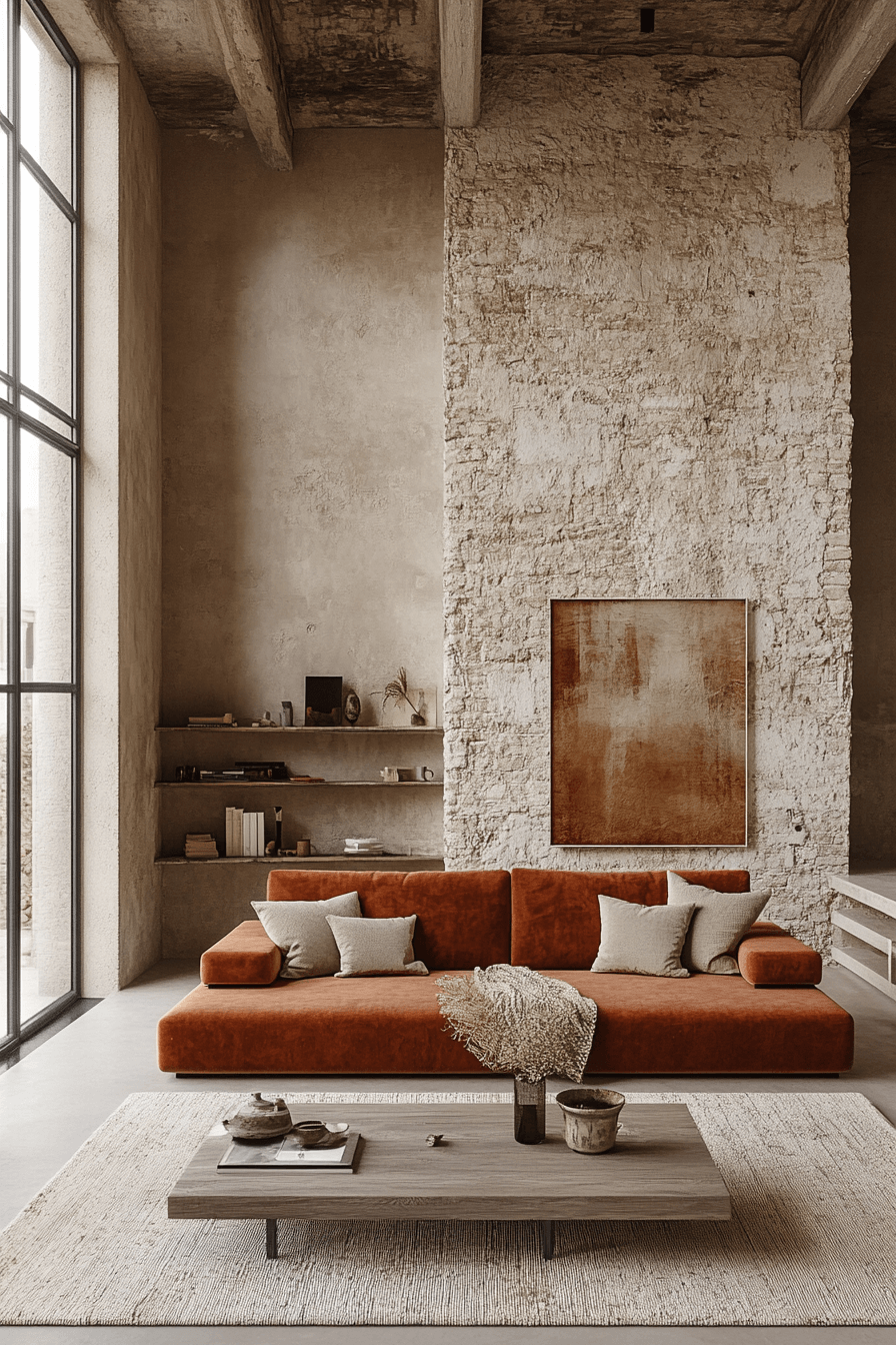rust couch living room ideas