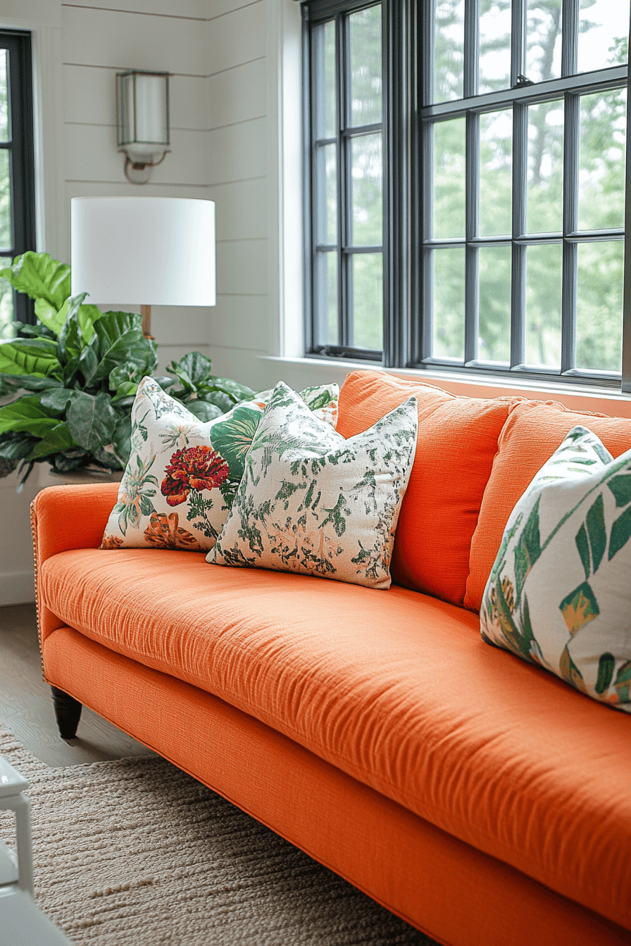 rust couch living room ideas