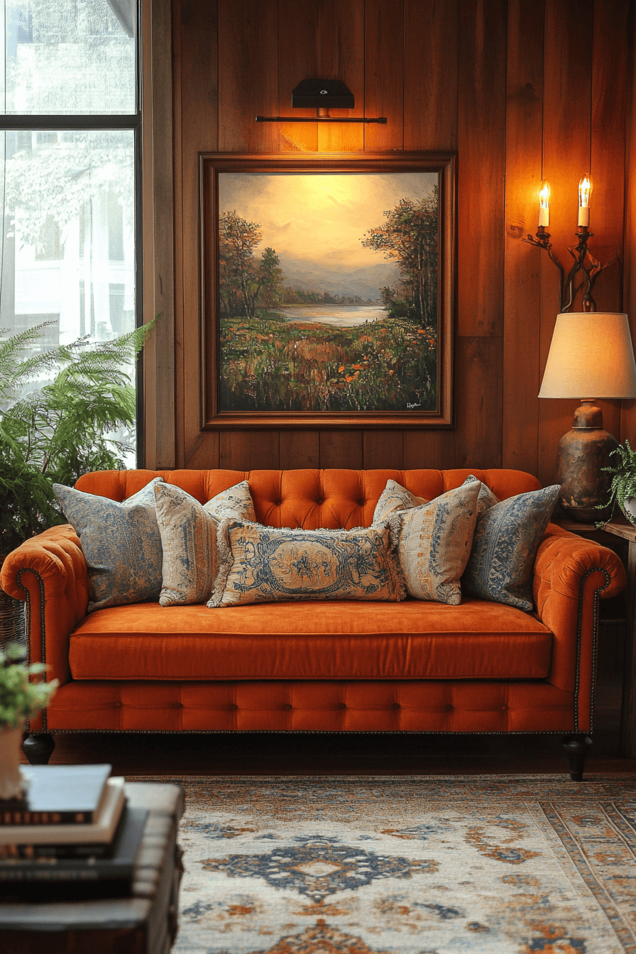 rust couch living room ideas