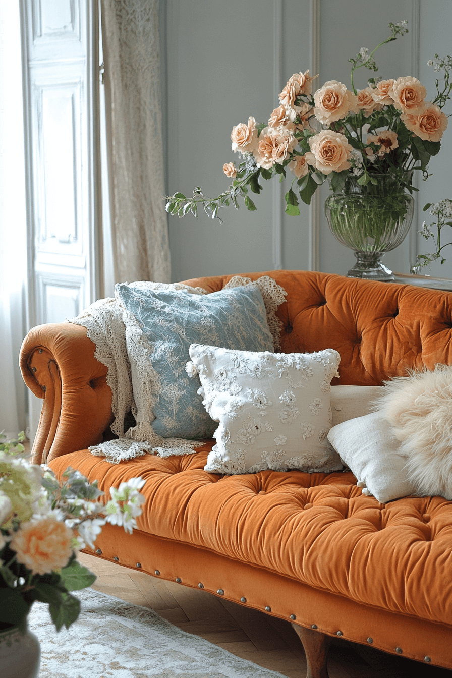 rust couch living room ideas