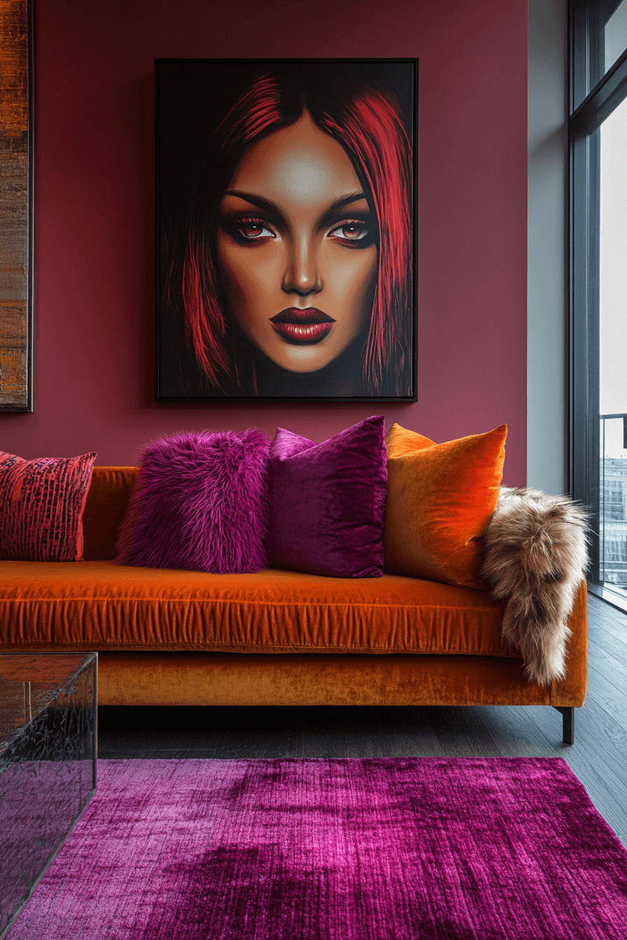 rust couch living room ideas