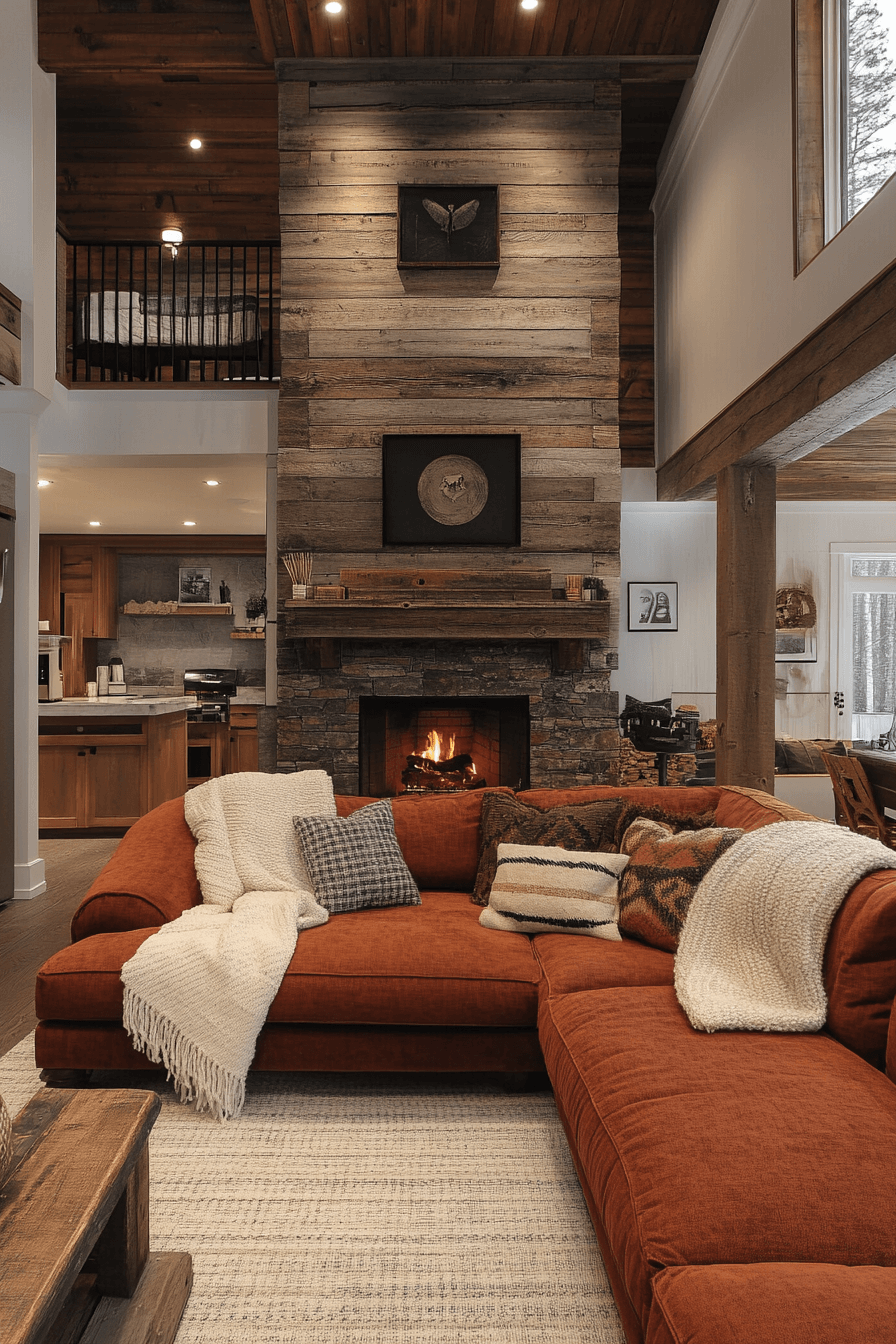 rust couch living room ideas