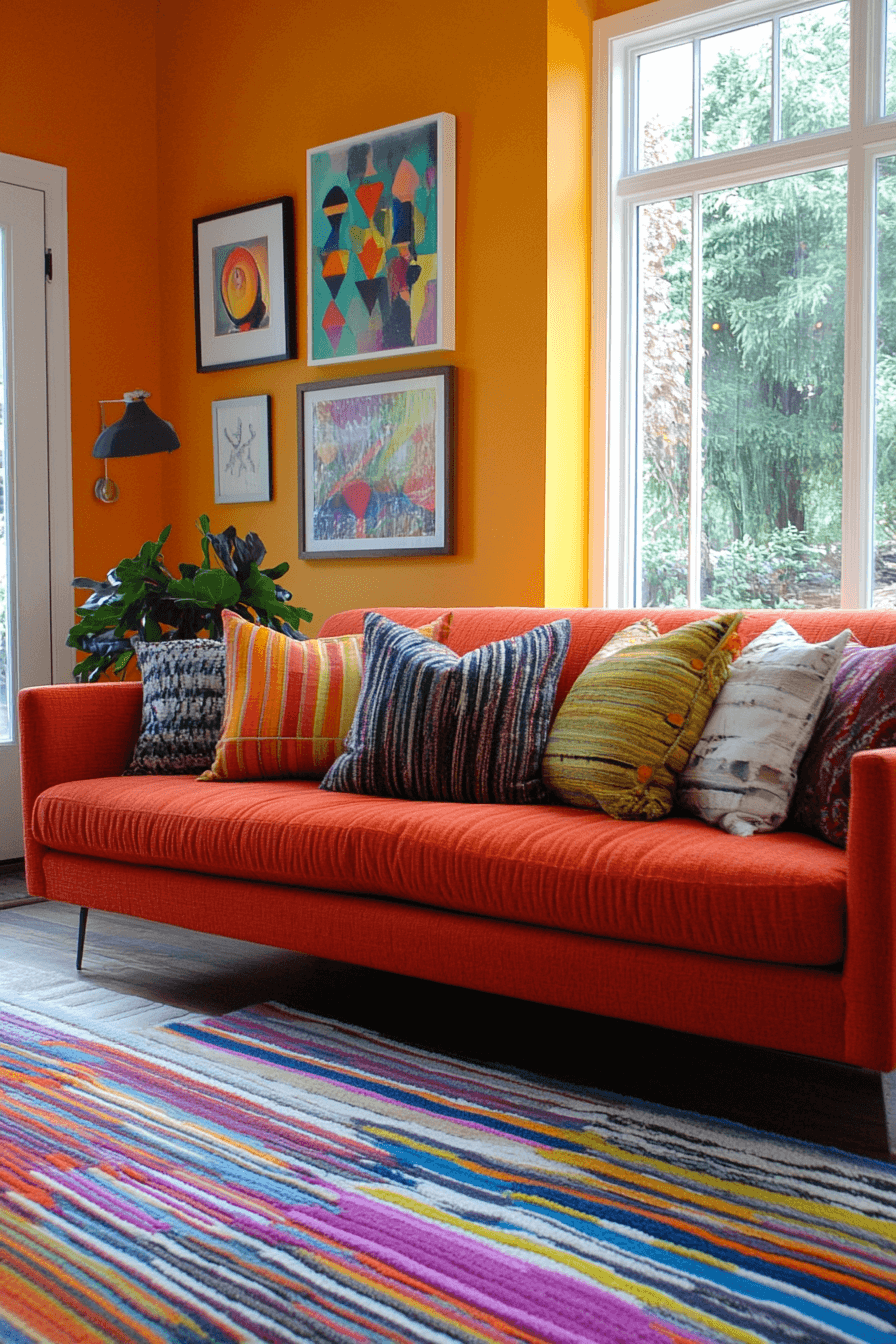 rust couch living room ideas