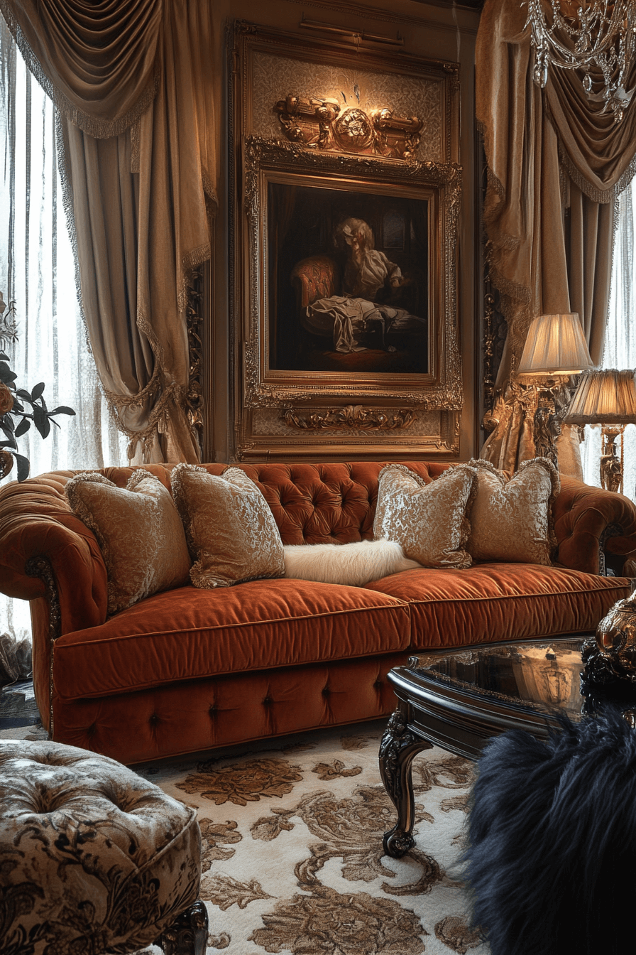 rust couch living room ideas