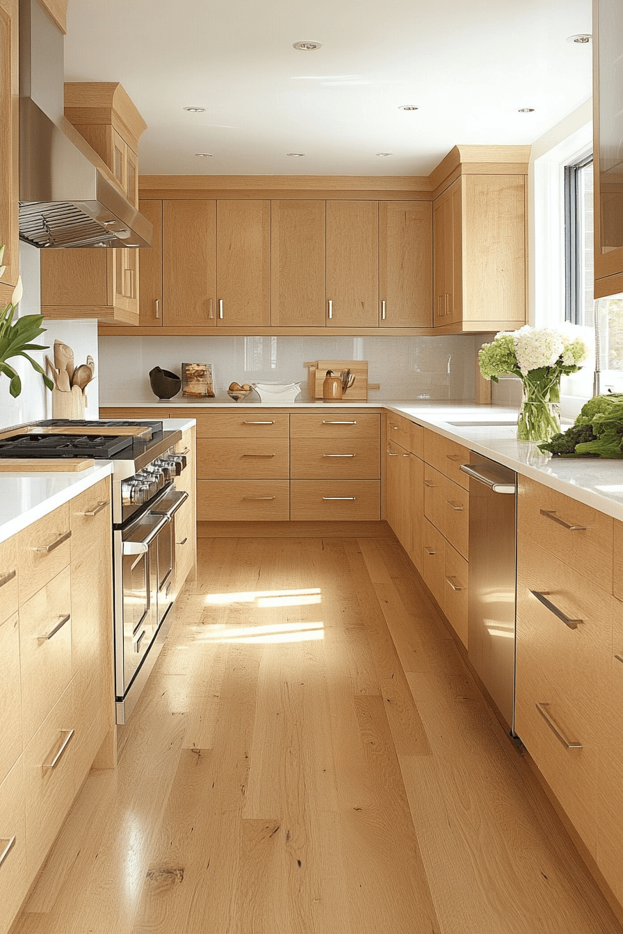 natural maple kitchen cabinets