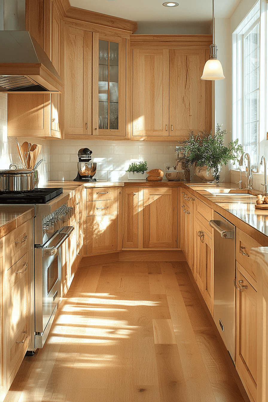 natural maple kitchen cabinets