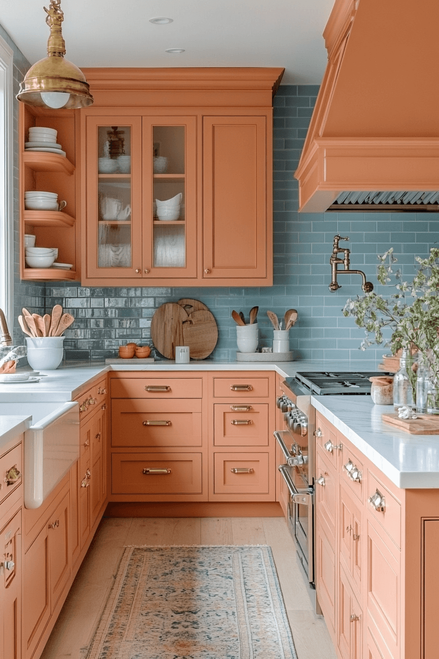 terracotta kitchen cabinets