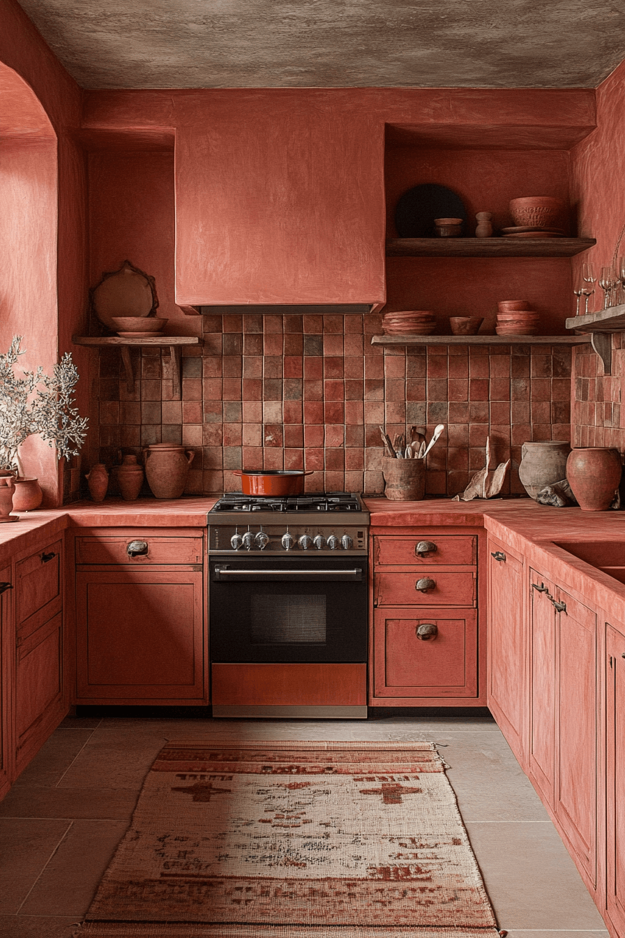 terracotta kitchen cabinets