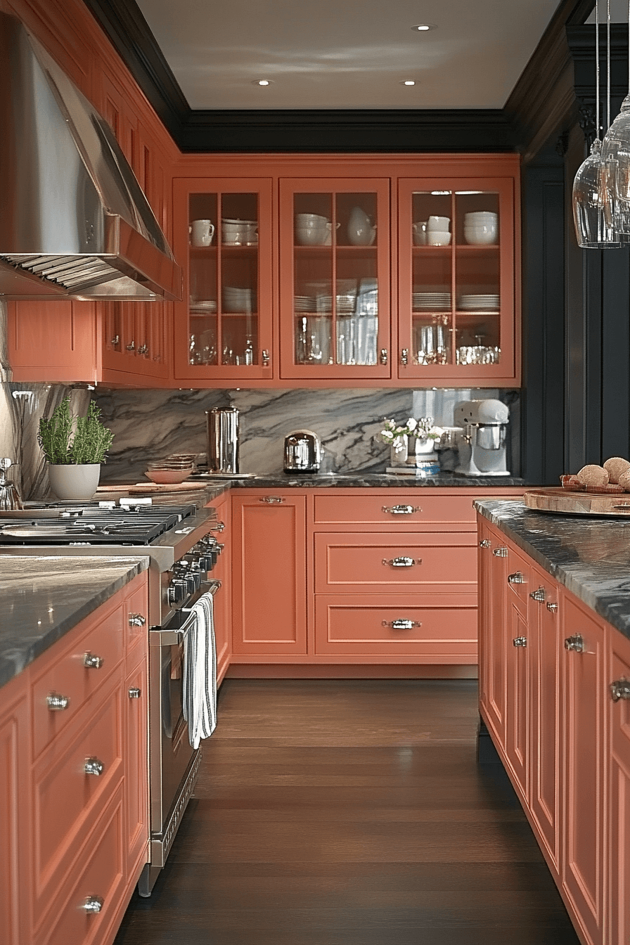 terracotta kitchen cabinets