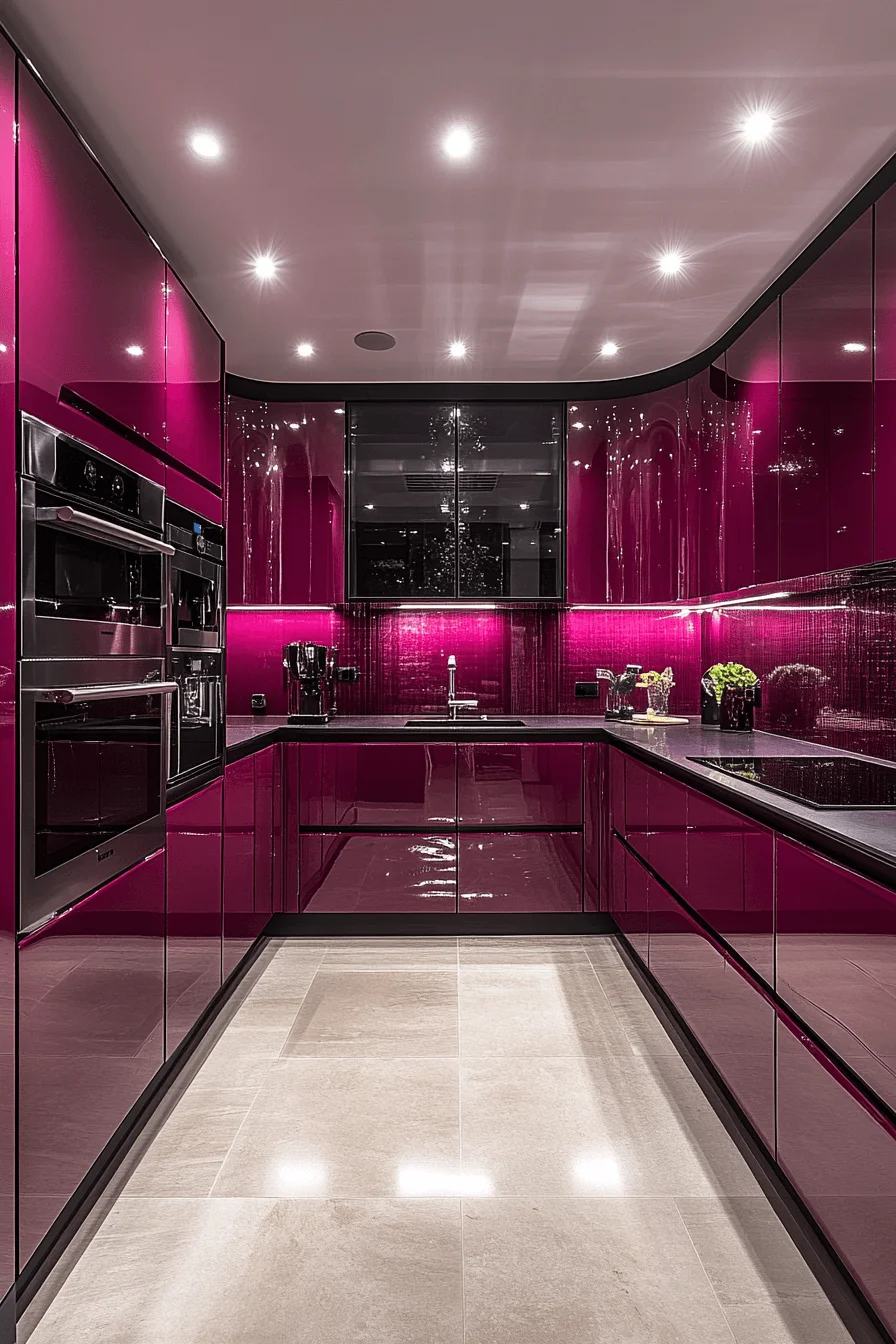 burgundy kitchen cabinets