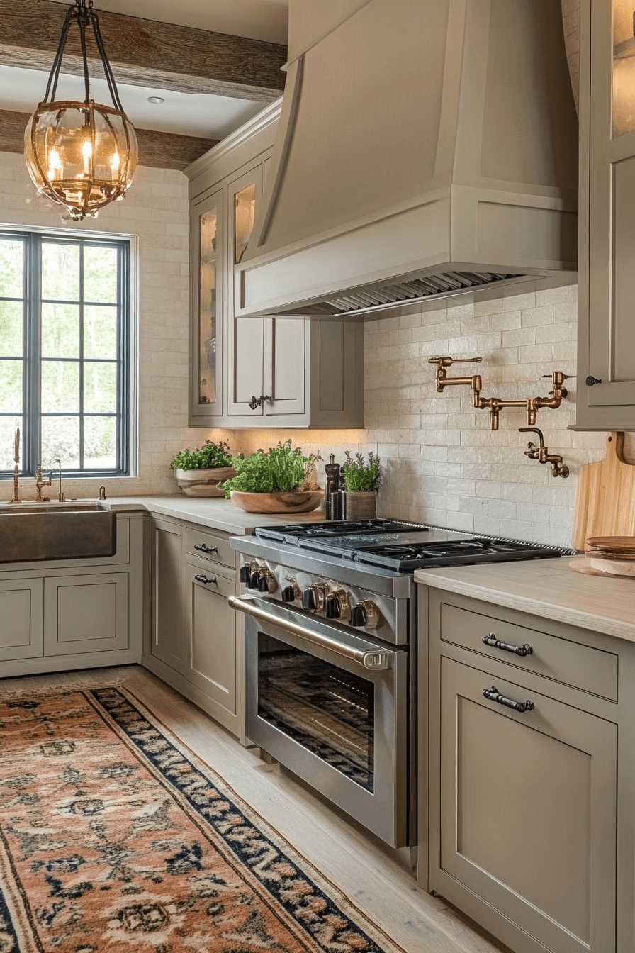 beige kitchen cabinets