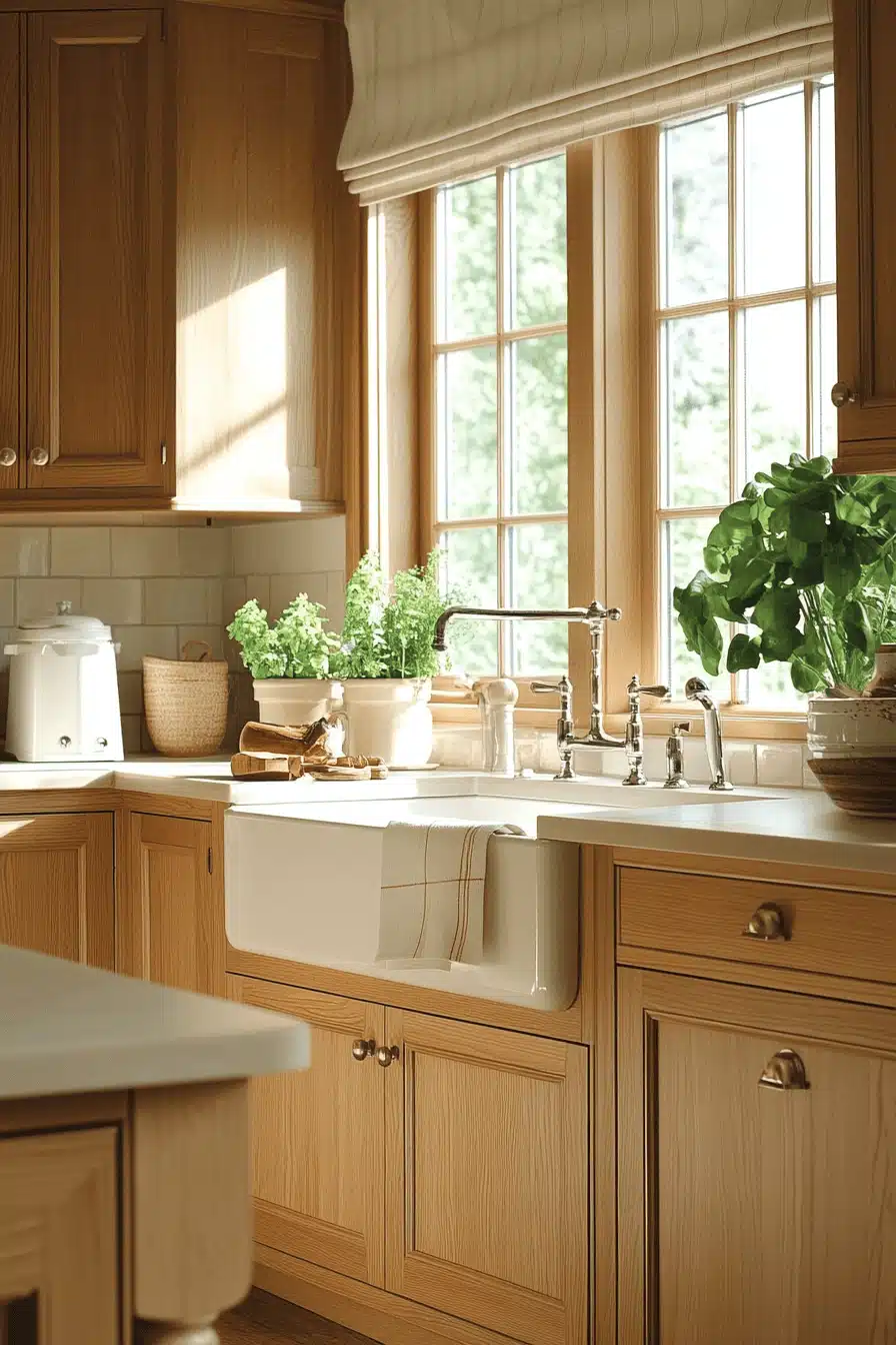 beige kitchen cabinets