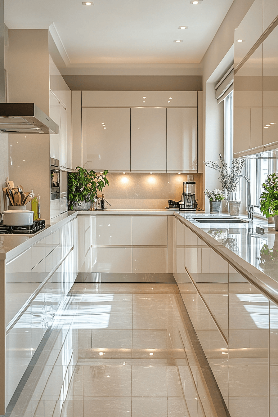 beige kitchen cabinets