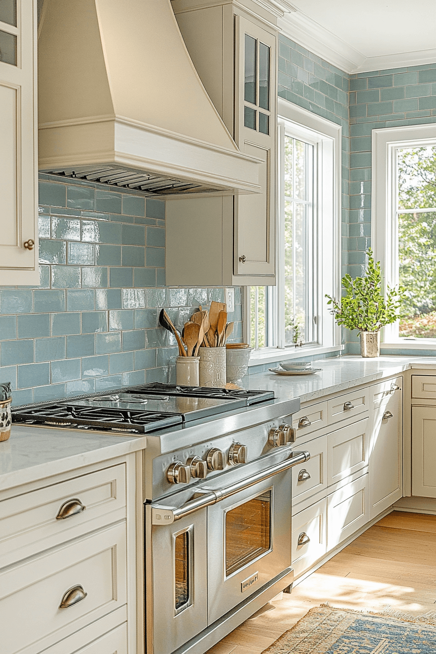 beige kitchen cabinets