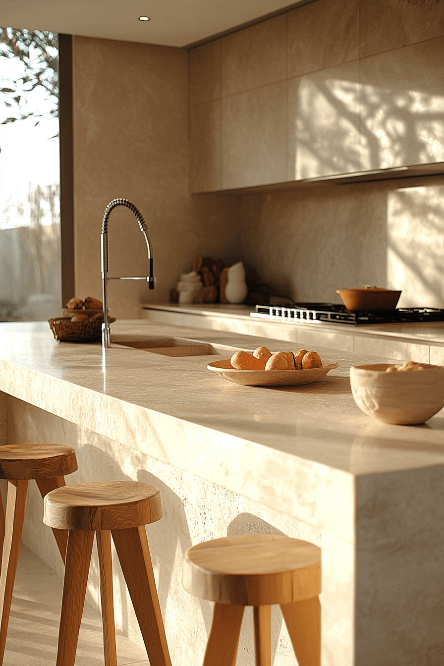 beige kitchen cabinets