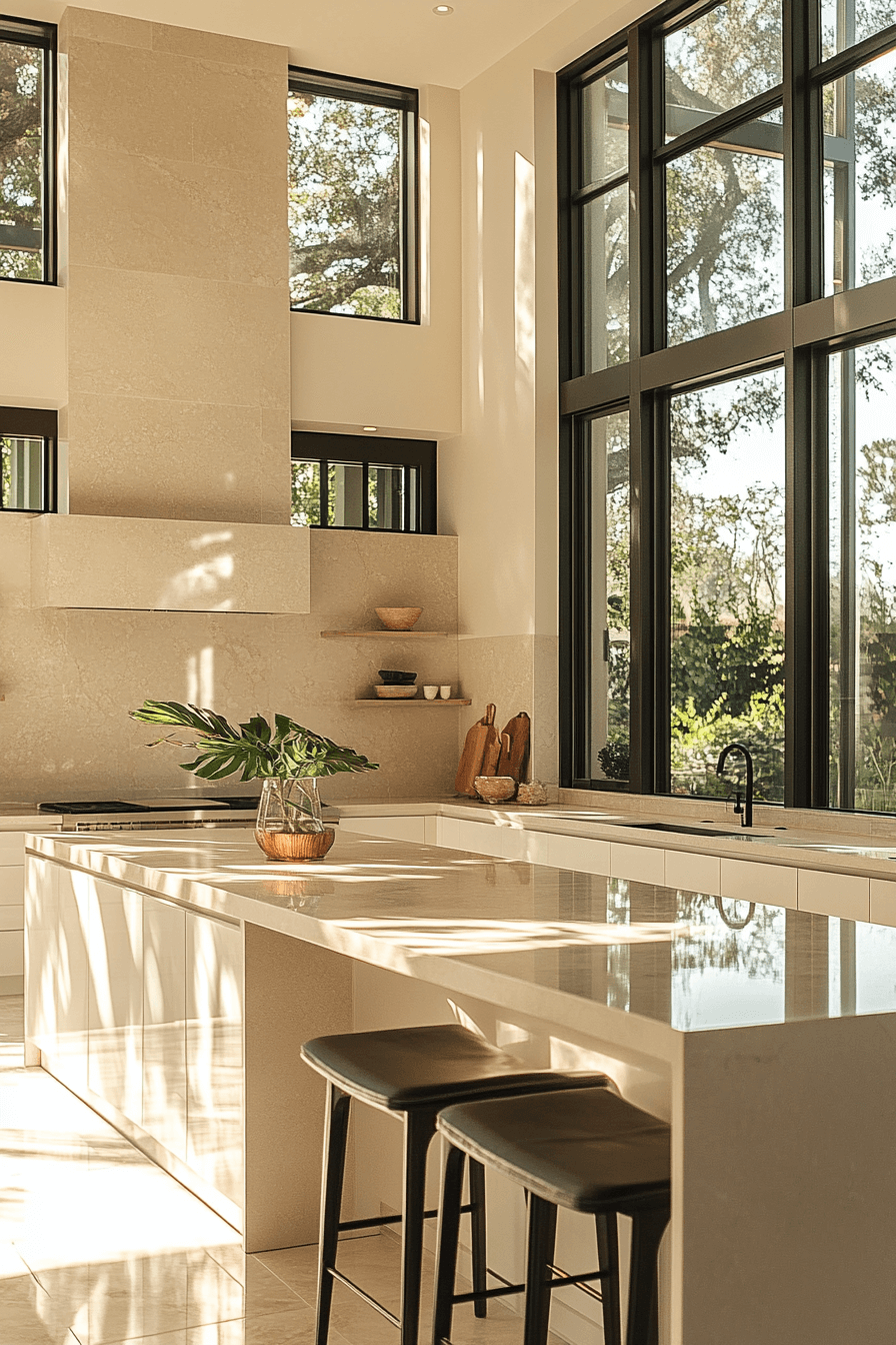 beige kitchen cabinets