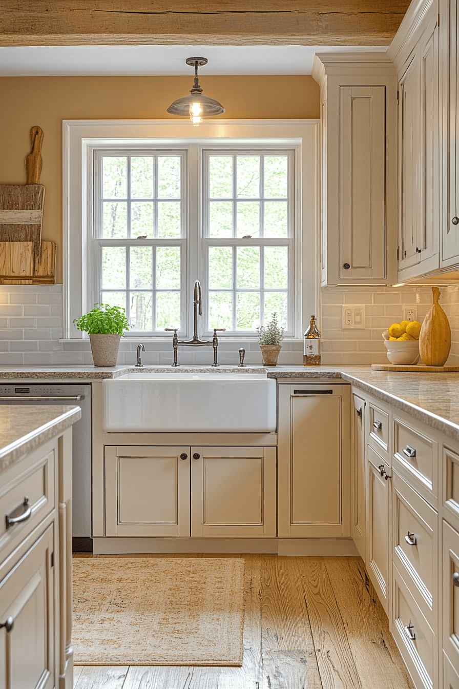 beige kitchen cabinets
