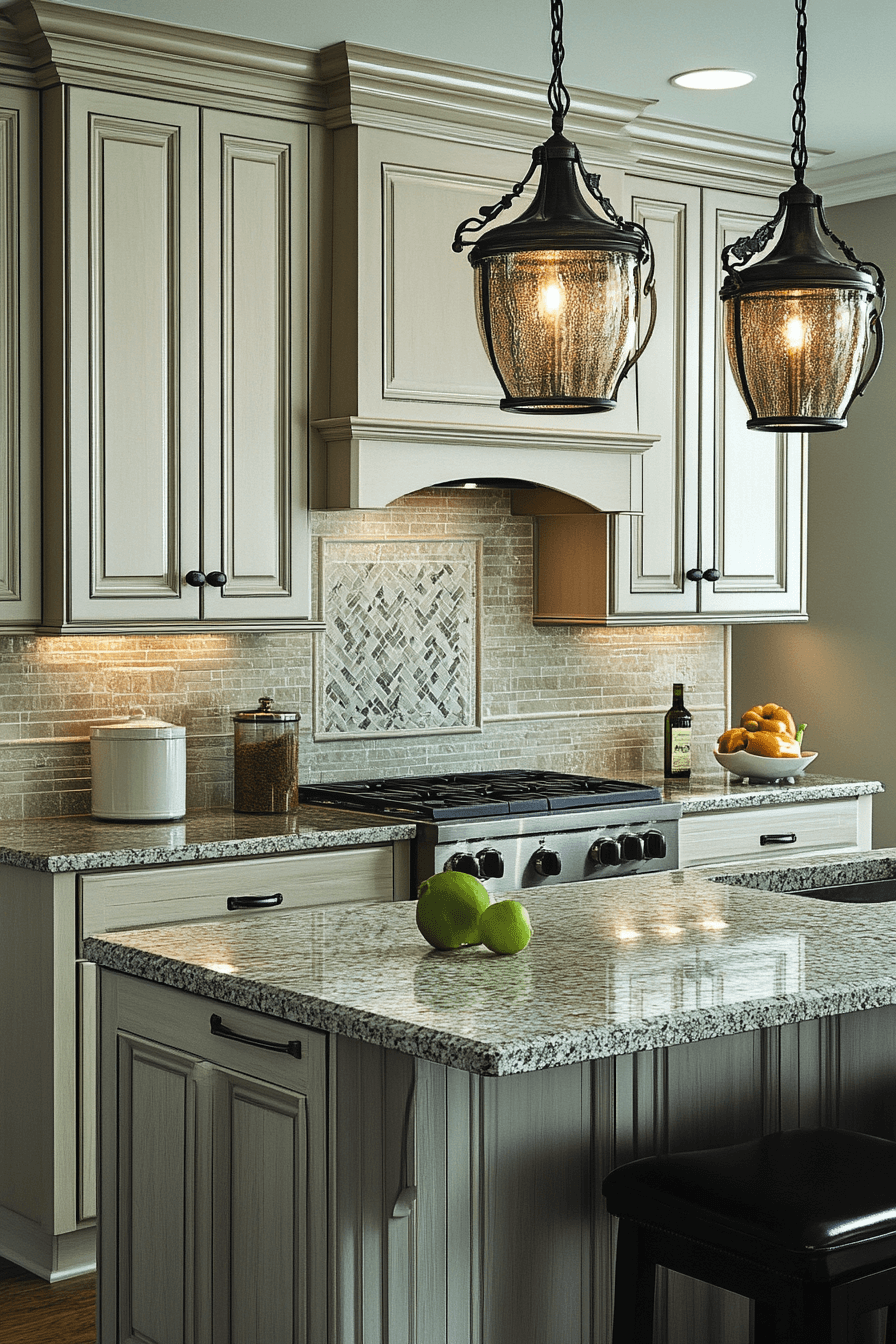 greige kitchen cabinets