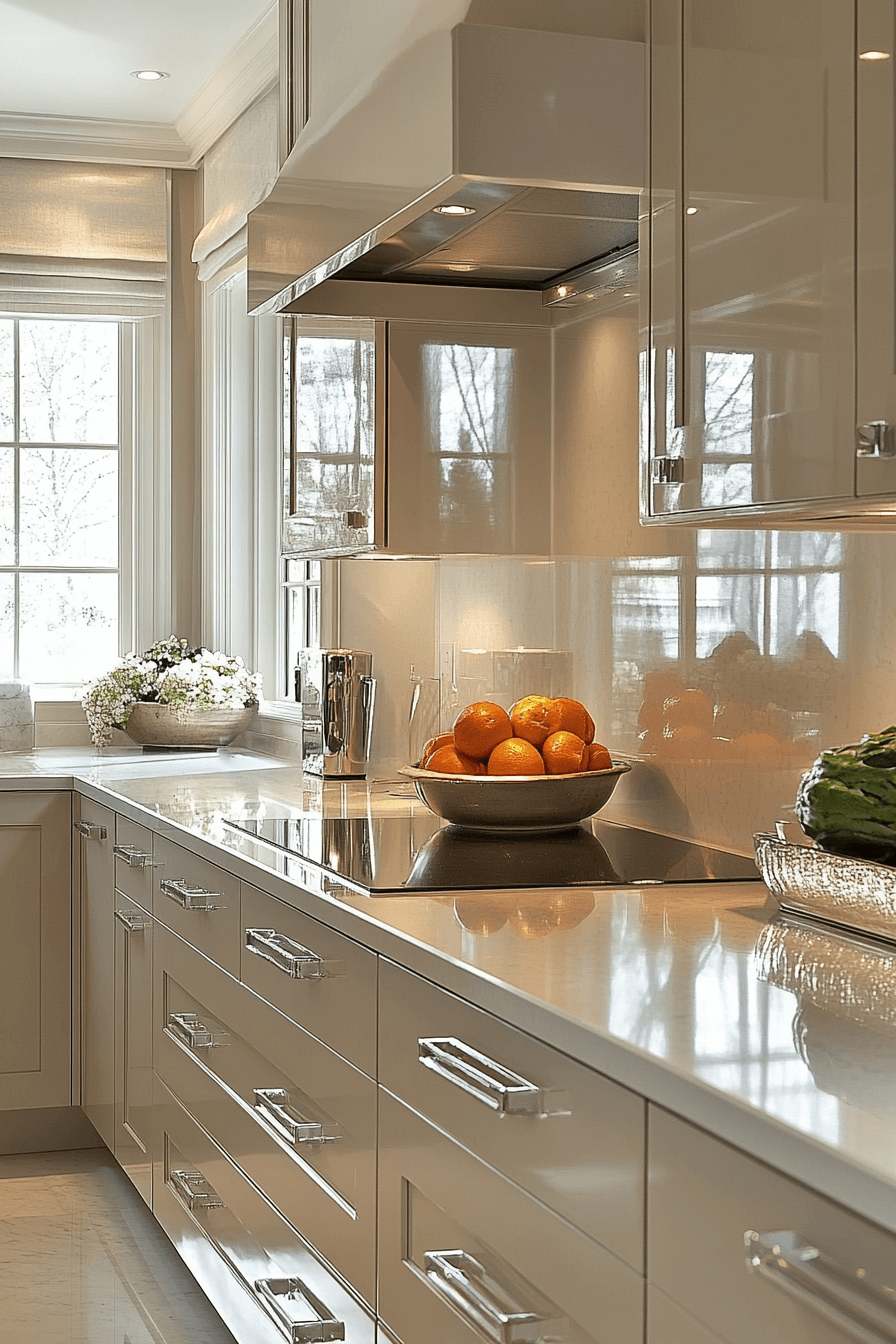 greige kitchen cabinets