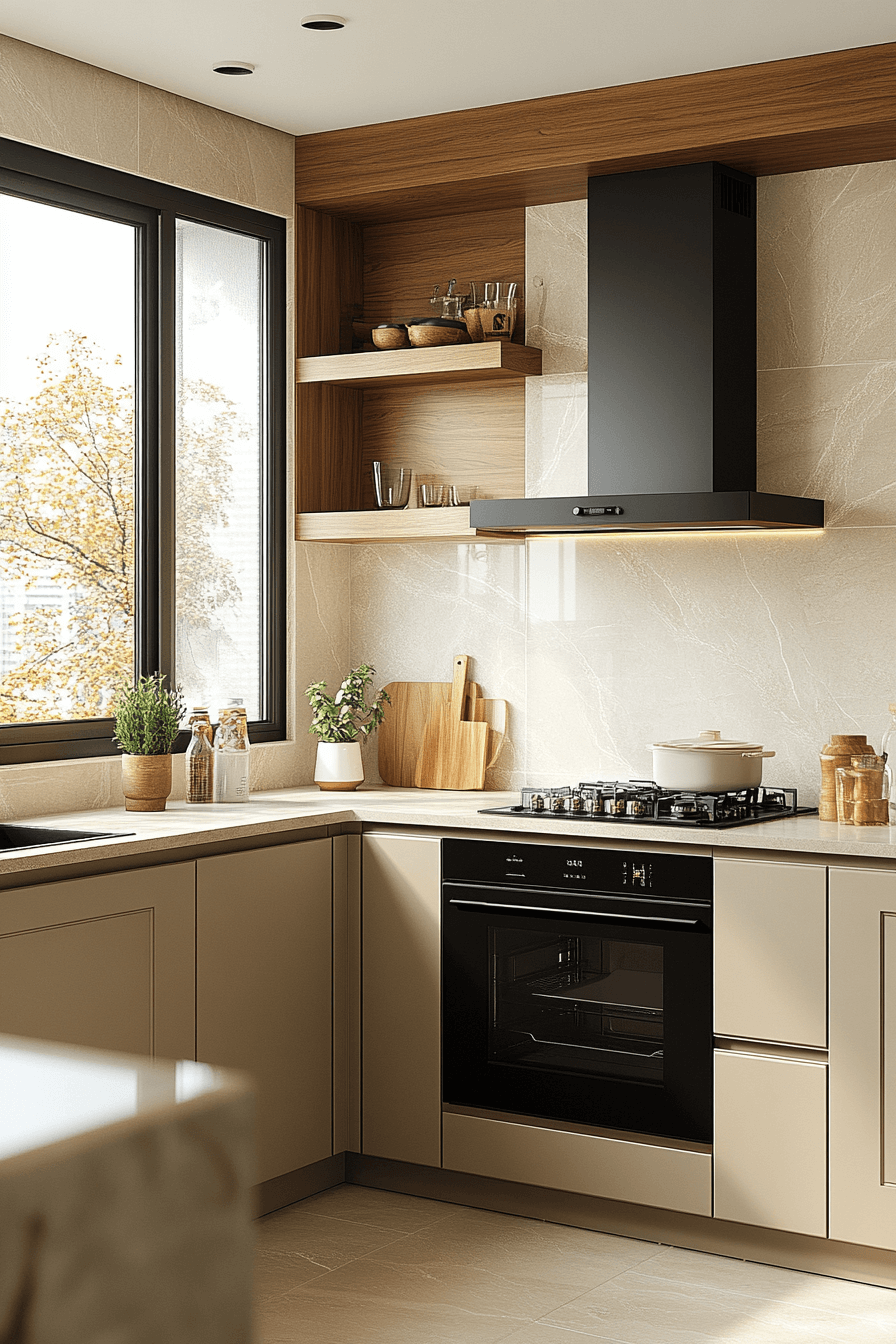 greige kitchen cabinets