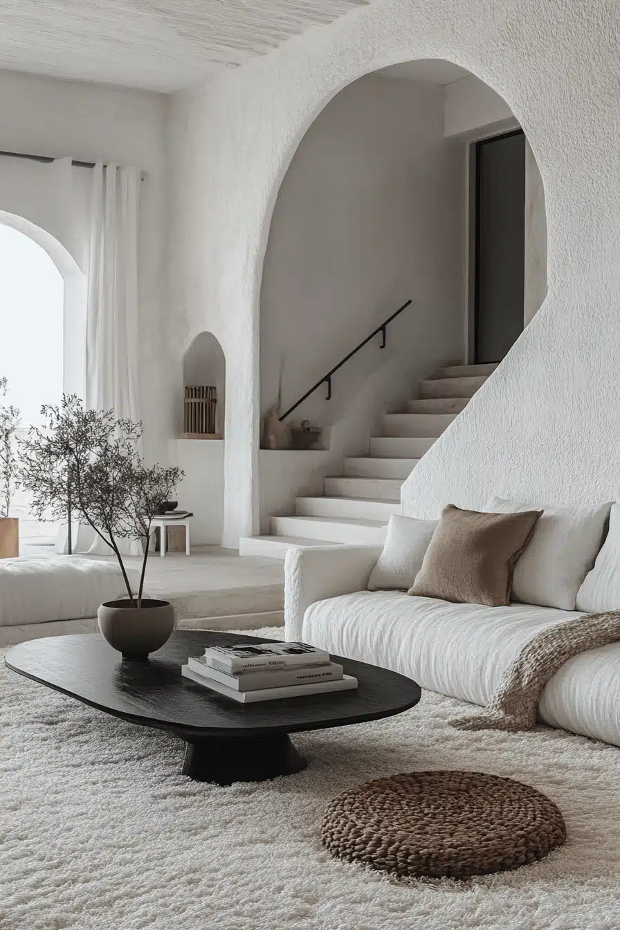 black and white living room decor