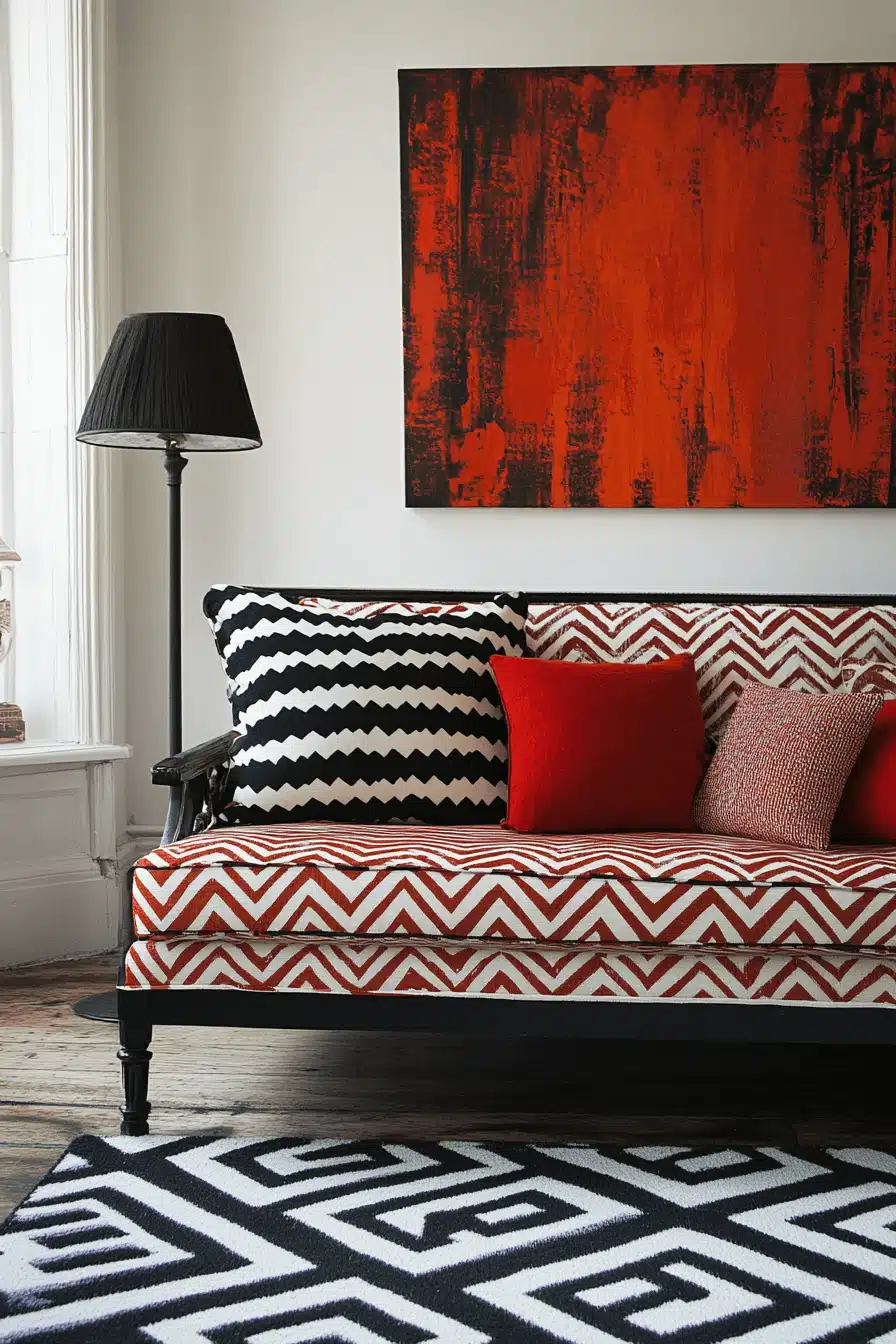 black and white living room decor