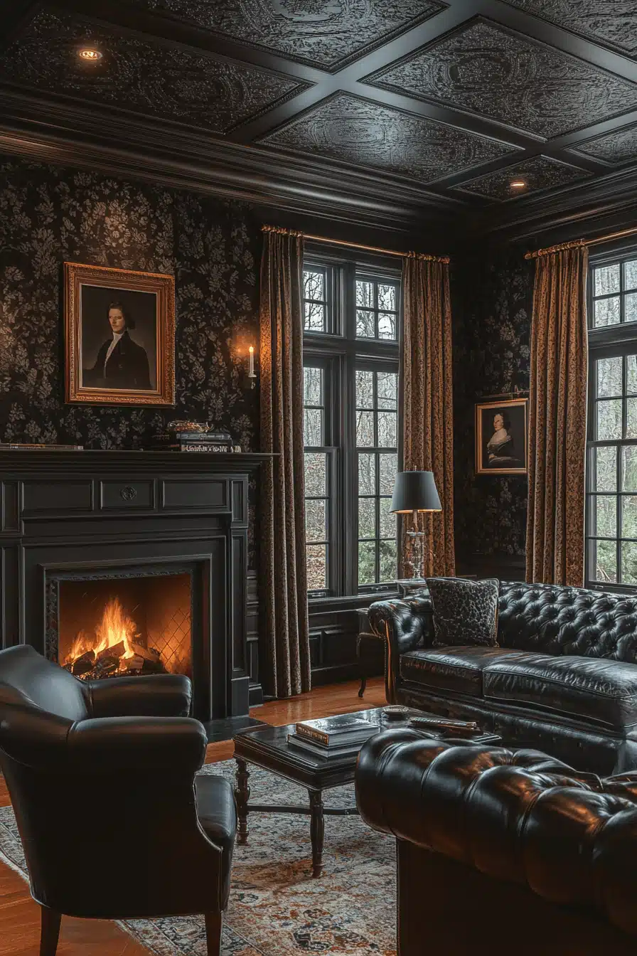 black and white living room decor