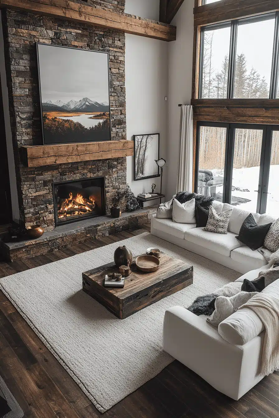 black and white living room decor