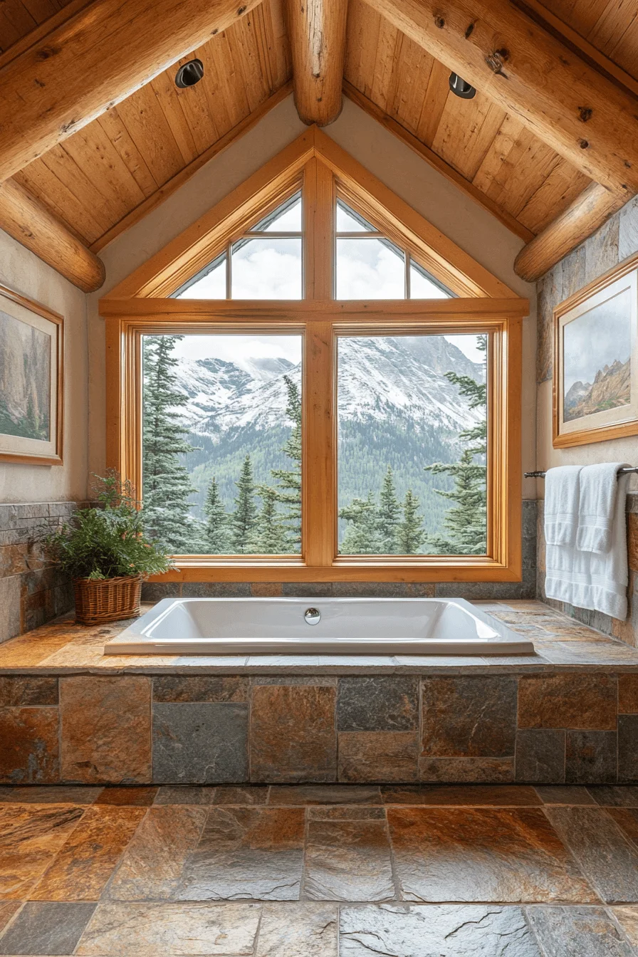 alpine cabin bathroom
