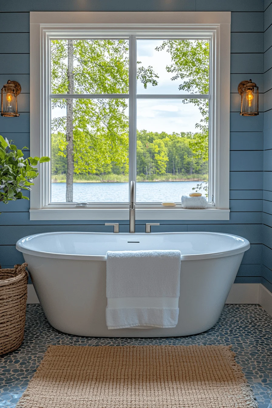 lakeside cabin bathroom