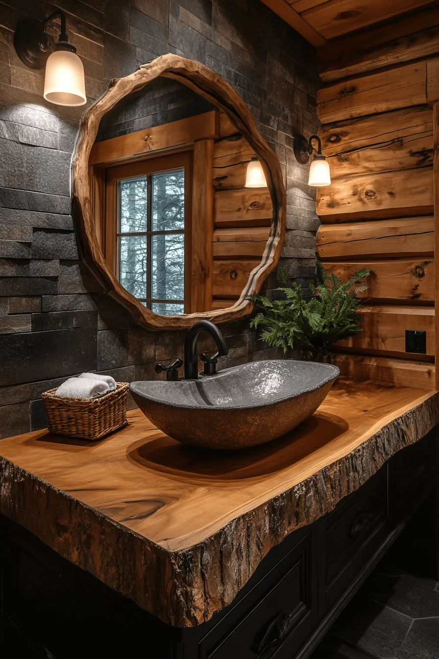 lumberjack cabin bathroom