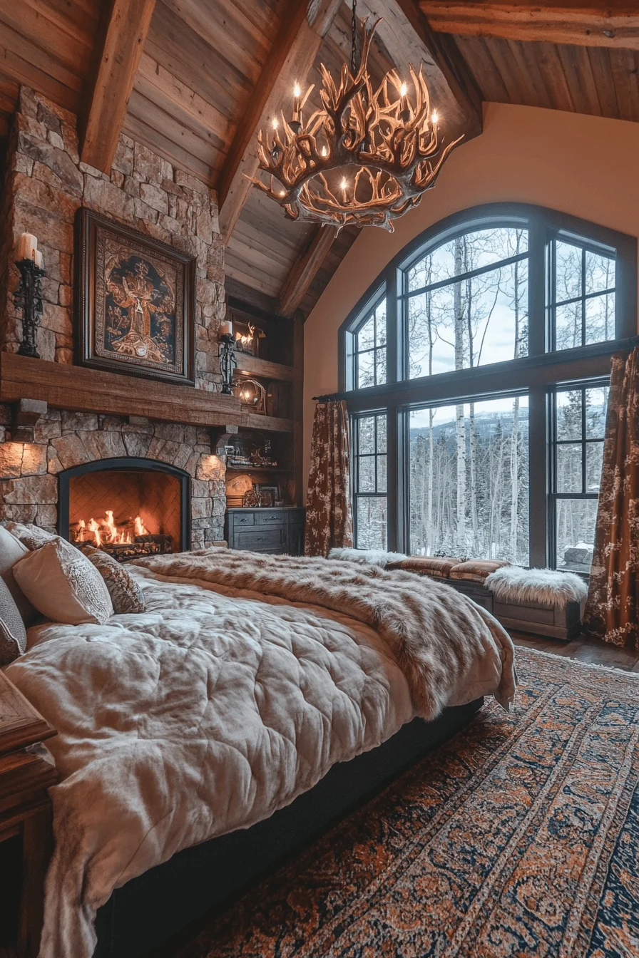 old cabin interior bedroom