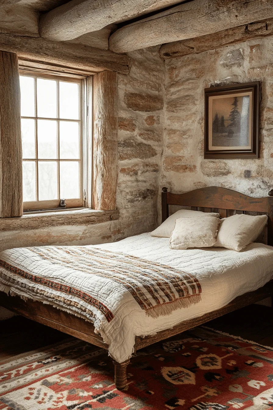 old cabin interior bedroom