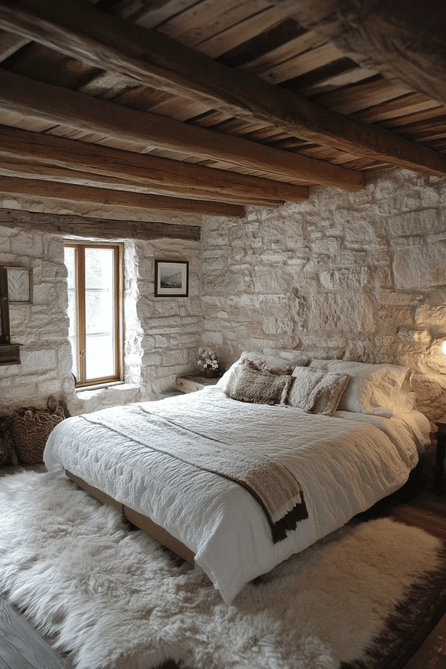 old cabin interior bedroom