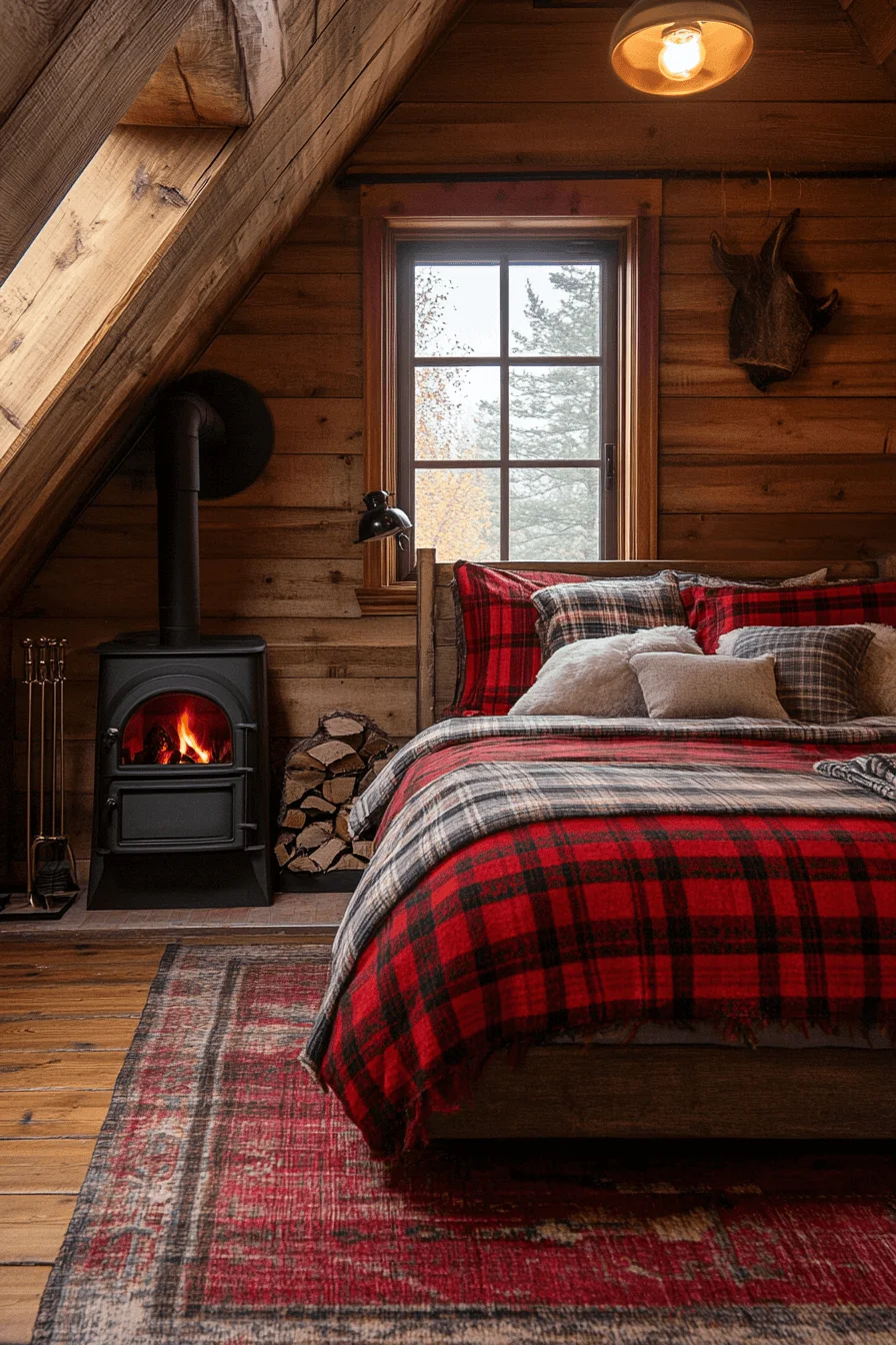 old cabin interior bedroom