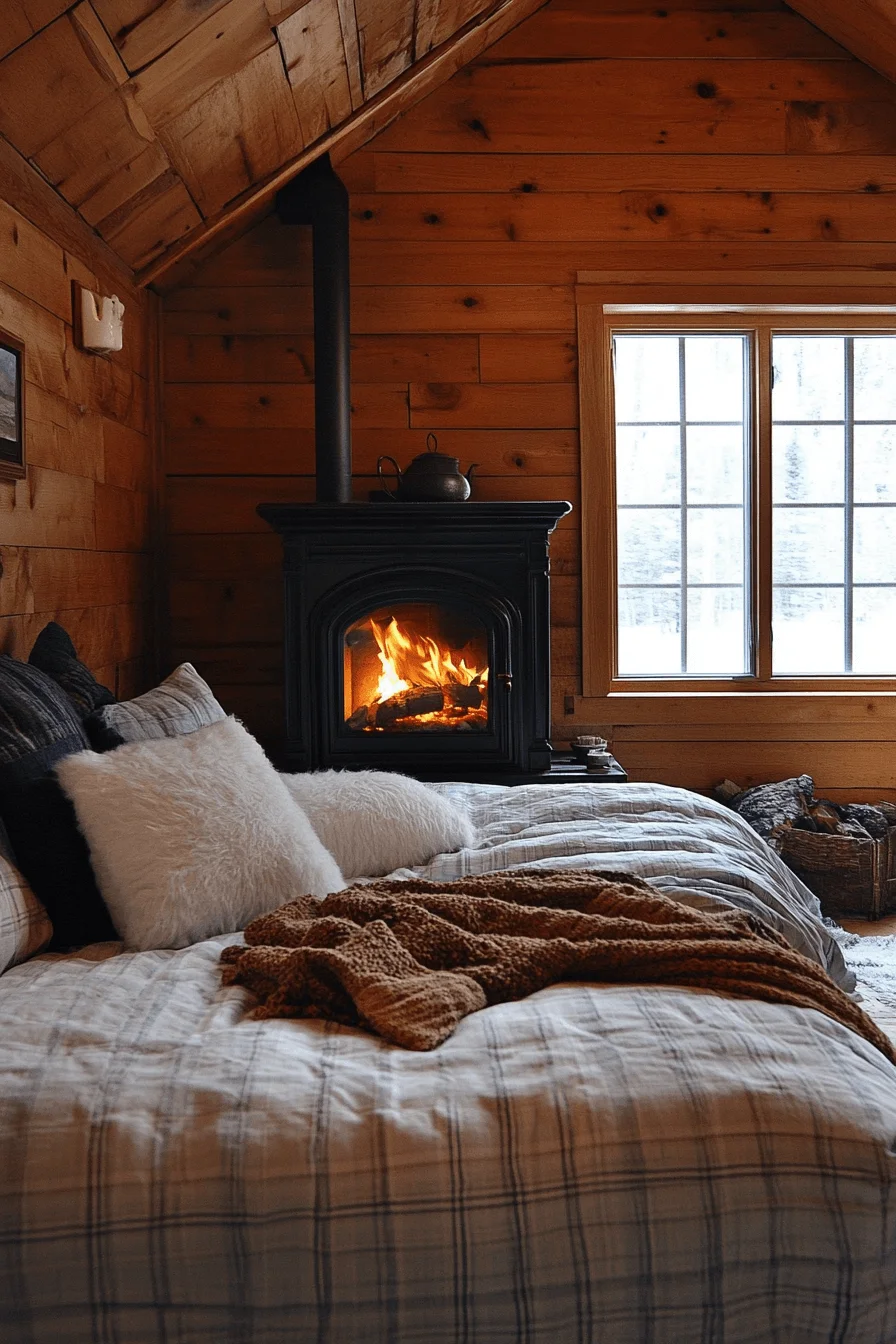 old cabin interior bedroom