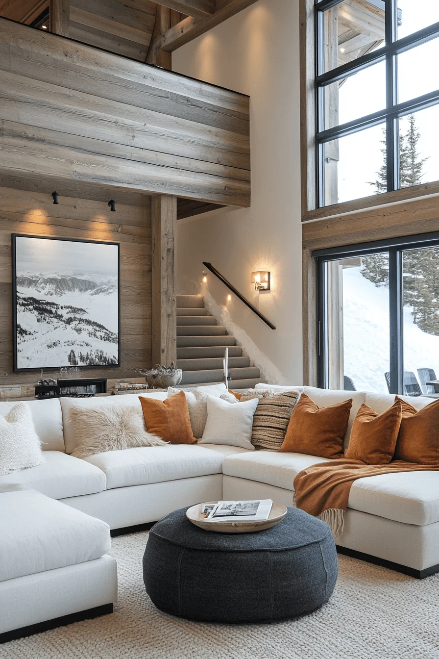 winter cabin interior
