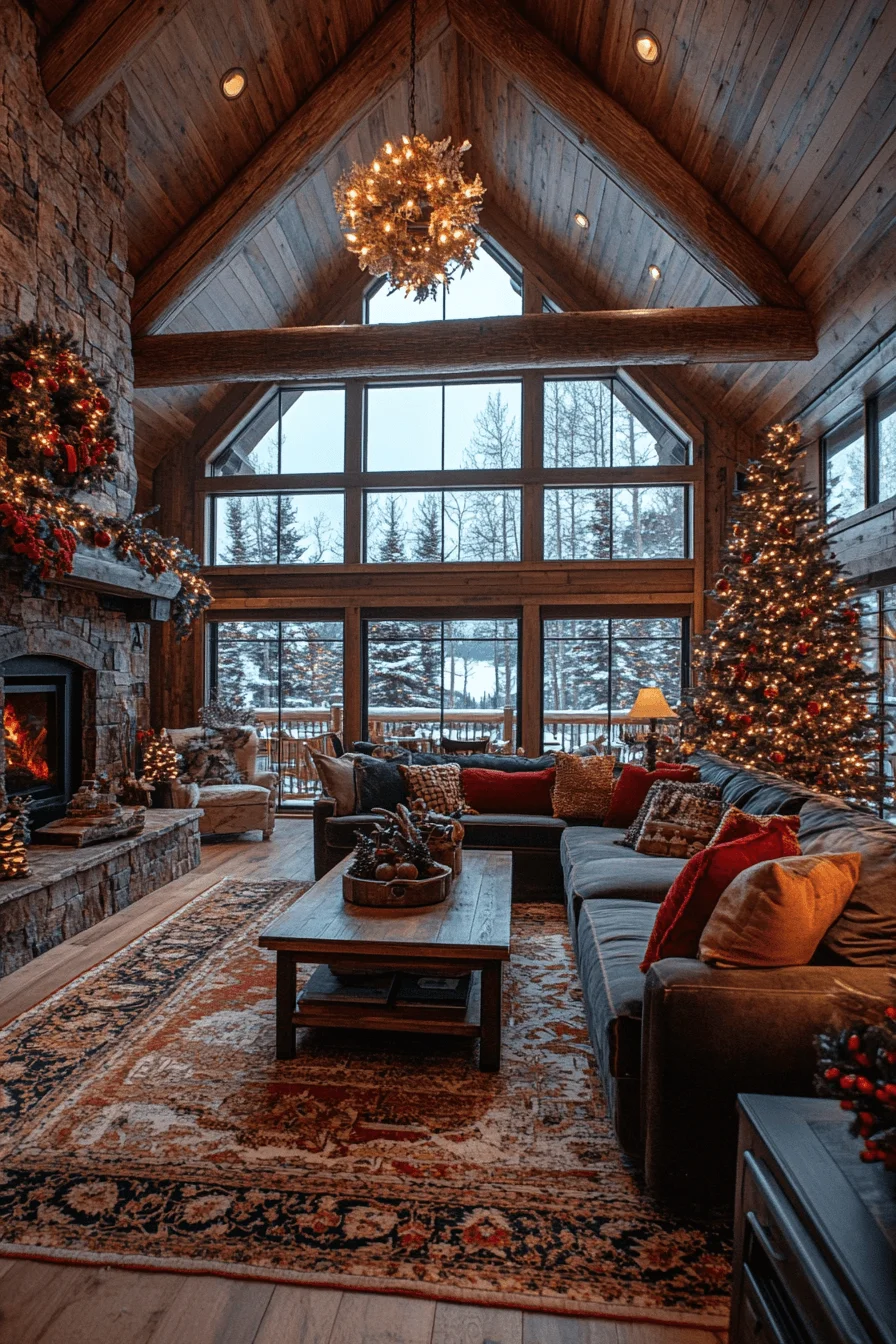 winter cabin interior