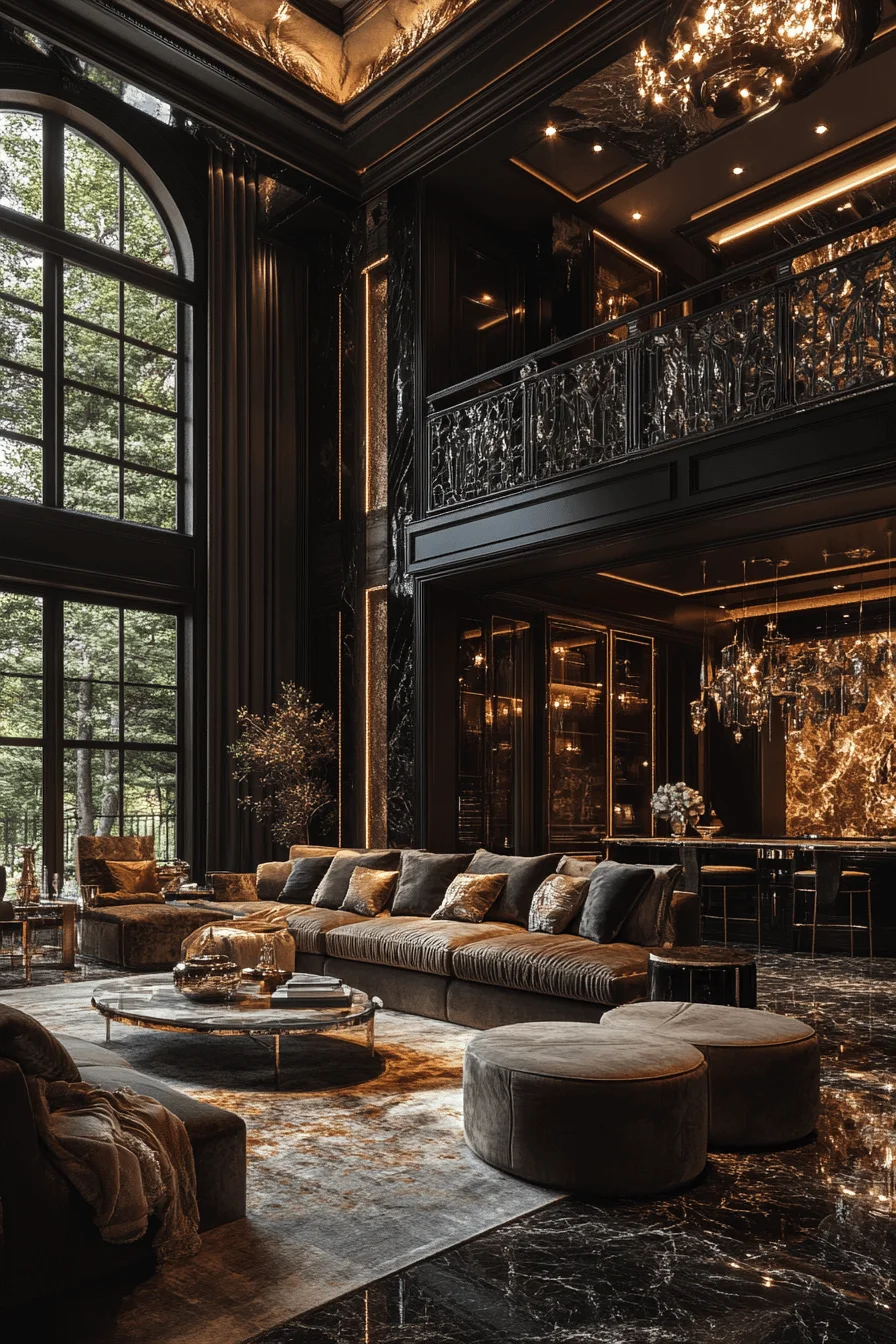 winter cabin interior