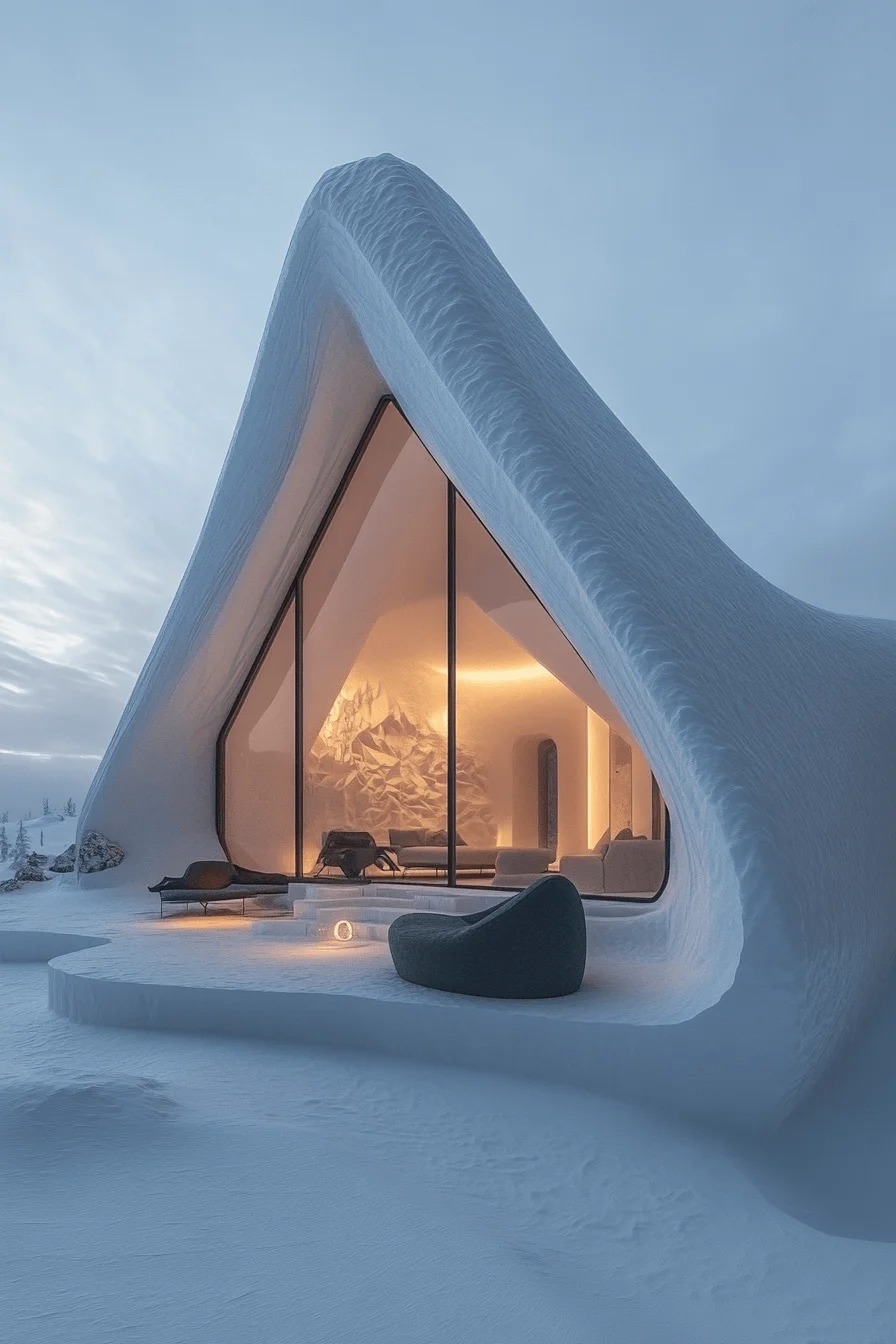 winter cabin interior