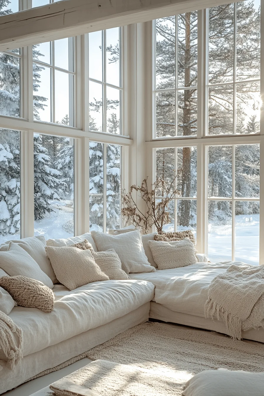winter cabin interior