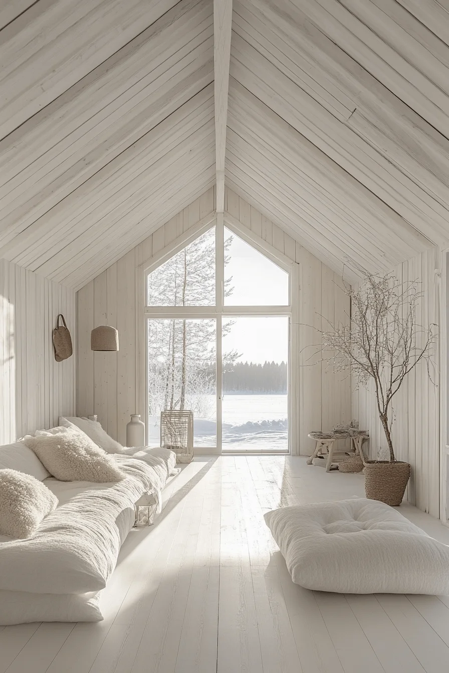 winter cabin interior