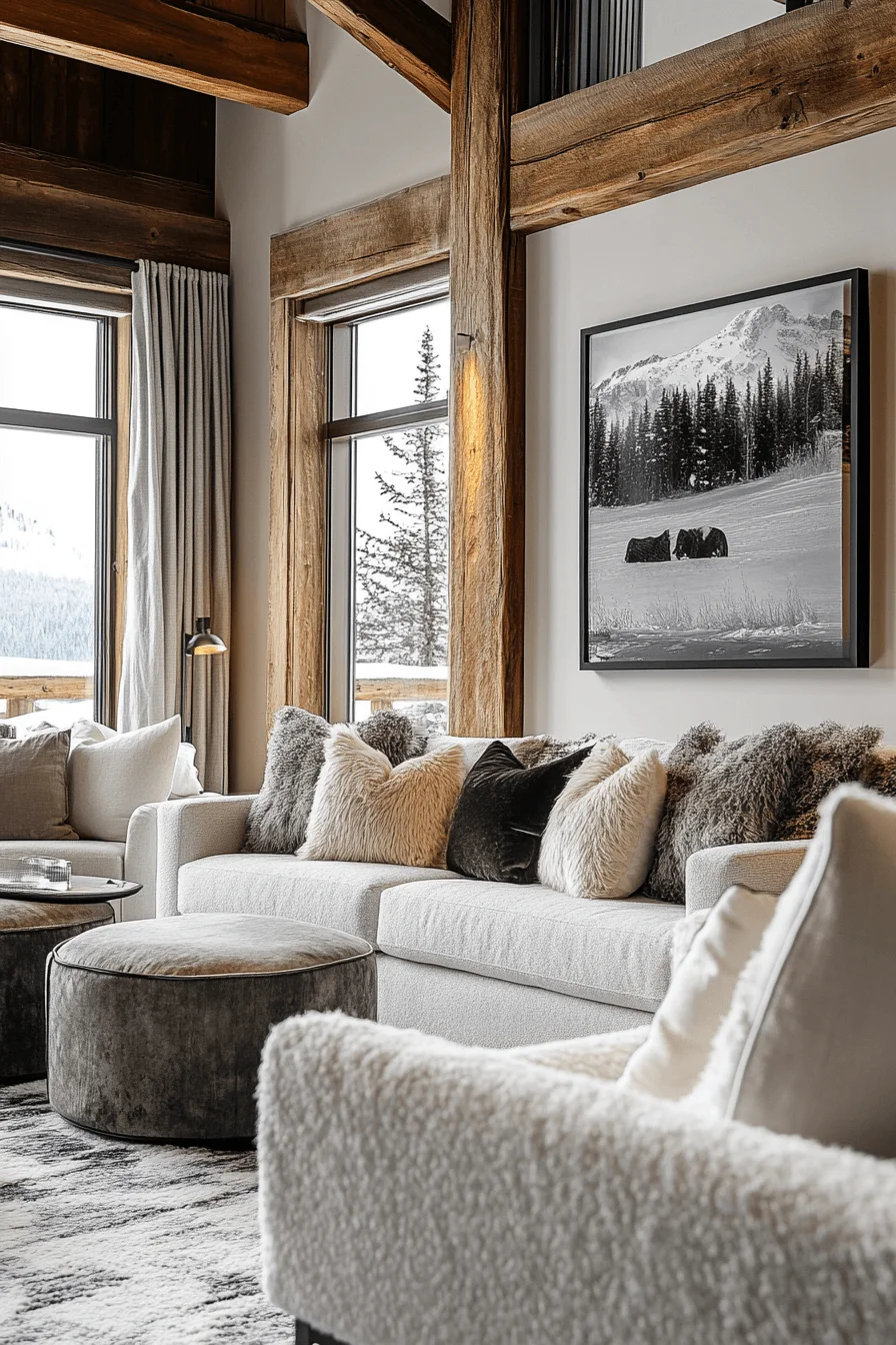 winter cabin interior