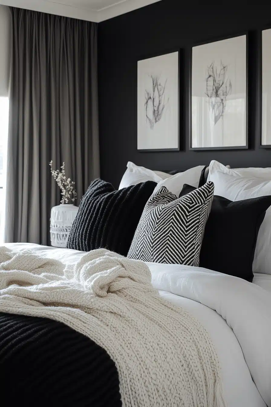 Monochrome bedroom ideas for women