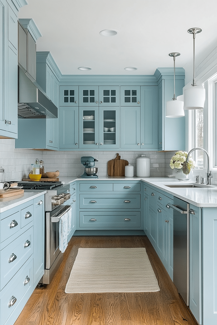 Powder Blue Kitchen Cabinets