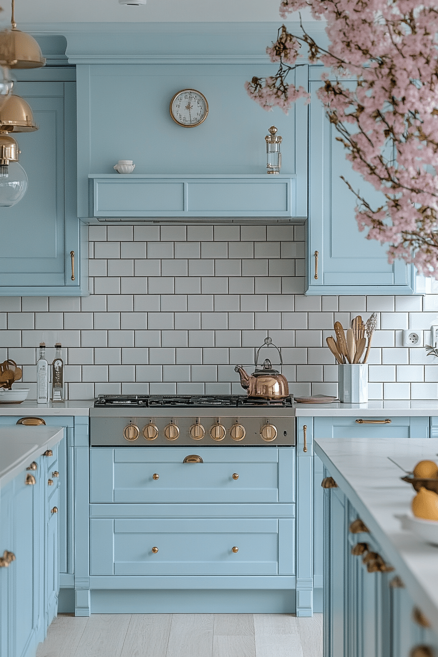 Powder Blue Kitchen Cabinets