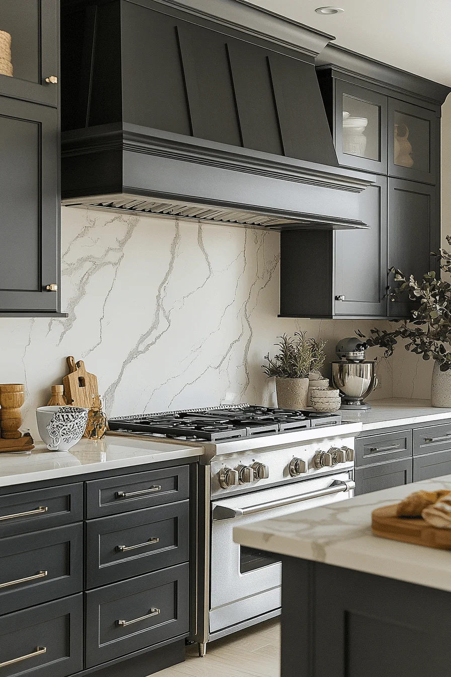 dark grey kitchen cabinets