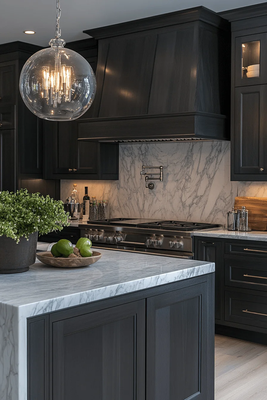 dark grey kitchen cabinets